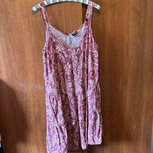 Torrid Mauve Paisley Tank Dress with Cream Print